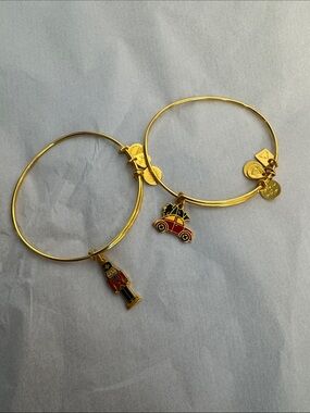 Alex and Ani Holiday Charm Bracelets with Nutcracker and Festive Car Charms